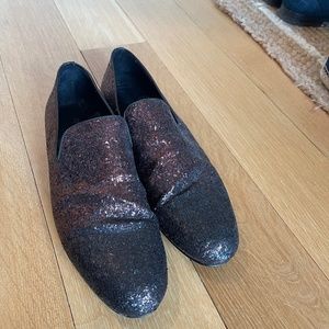 Jimmy Choo Ombre Glitter Slip Ons